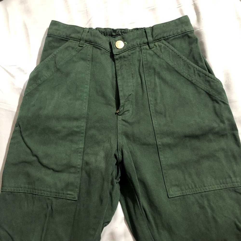 Kelly green dyed big bud press pencil pants